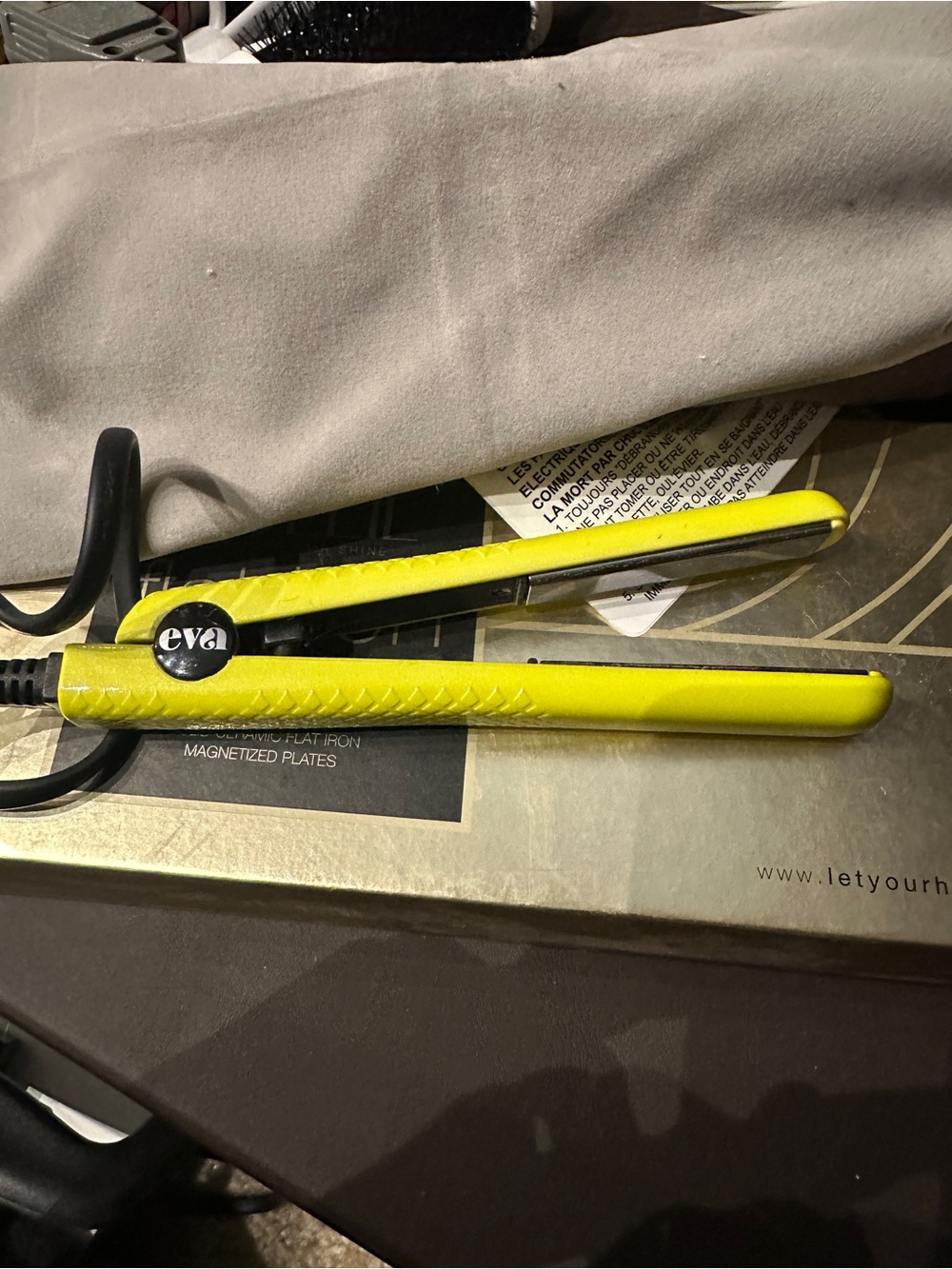 Yellow Compact Hair Straightener - Portable Flat Iron